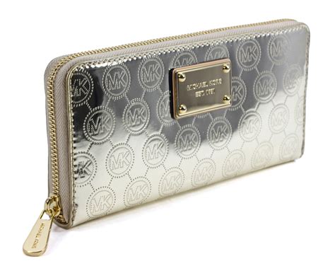 michael kors metallic gold wallet|Michael Kors continental wallet outlet.